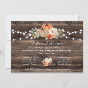 Rustic Pumpkin Fall Rehearsal Dinner Invitation
