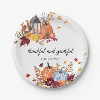 Rustic pumpkin fall Thanksgiving Paper Plates