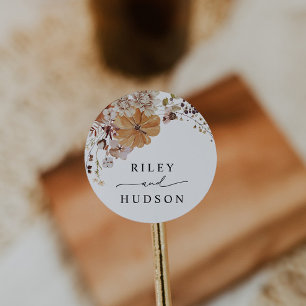 Rustic Pumpkin Fall Wedding Favour Sticker