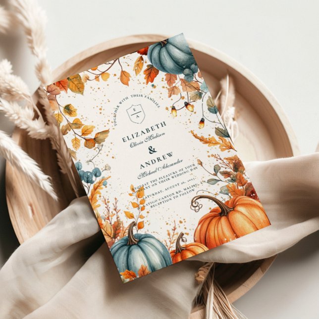 Rustic Pumpkin Fall Wedding Invitation (Creator Uploaded)