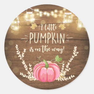 Rustic Pumpkin Favour Tags Sticker Topper Wood Fal