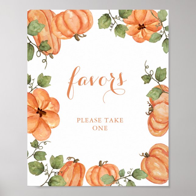 Rustic Pumpkin Favours Poster (Front)