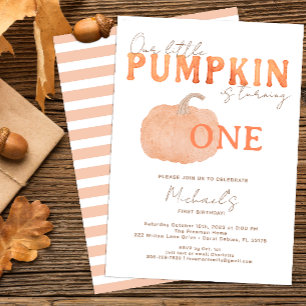 Rustic Pumpkin First Birthday Invite