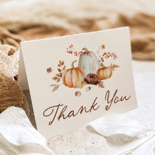 Rustic Pumpkin Floral Bridal Shower Thank You Card