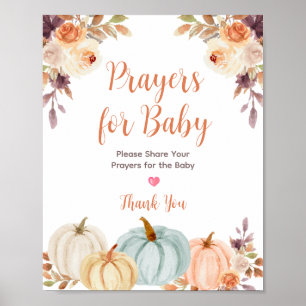 Rustic Pumpkin Floral Prayers for Baby Sign