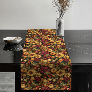 Rustic Pumpkin Floral Table Runner Seasonal Touch
