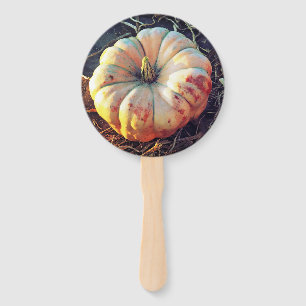 Rustic Pumpkin Hand Fan