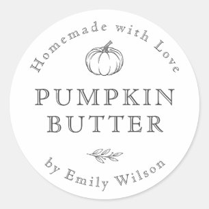Rustic Pumpkin Homemade with Love Food Gift Labels