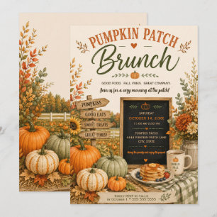Rustic Pumpkin Patch Fall Autumn Party Invitation