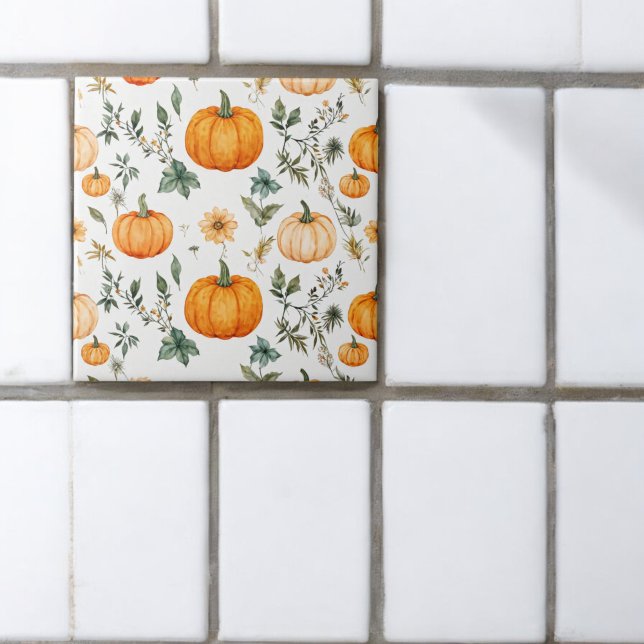 Rustic Pumpkin Pattern Ceramic Tile (Creator Uploaded)