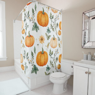 Rustic Pumpkin Pattern Shower Curtain