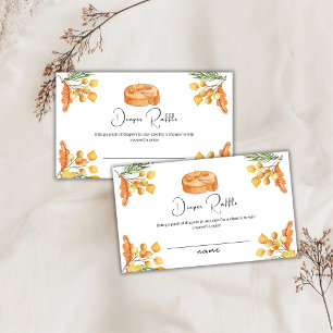 Rustic Pumpkin Pie Fall Diaper Raffle Baby Shower Enclosure Card