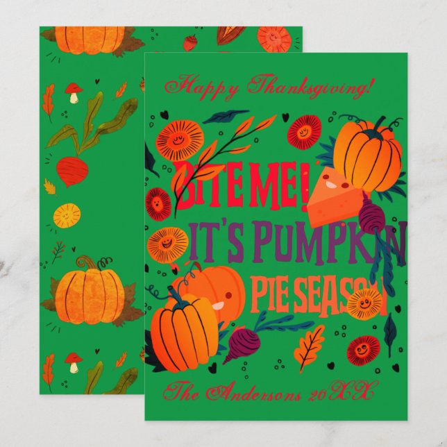 Rustic Pumpkin Pie Season Illustration (Front/Back)
