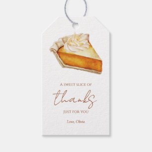 Rustic Pumpkin Pie Slice Rectangle Gift Tag