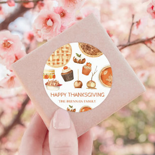 Rustic Pumpkin Pie Thanksgiving Classic Round Sticker