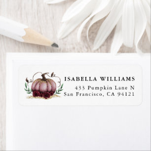 Rustic Pumpkin Pink Gold Return Address Return Address Label