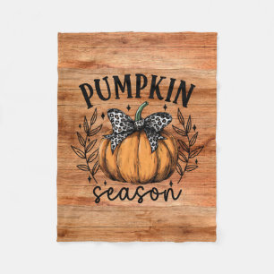 Rustic Pumpkin Season Fall Cosy Fleece Blanket