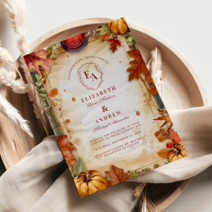 Rustic Pumpkin Spice Autumn Wedding Invitation
