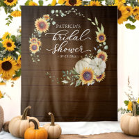 Rustic Pumpkin Sunflower Bridal Shower Backdrop