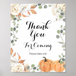 Rustic Pumpkin Thank you for coming Poster