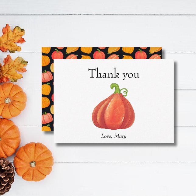 Rustic Pumpkin Thanksgiving Cosy Thank You Card (Creator Uploaded)