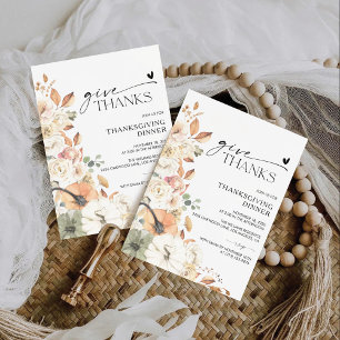 Rustic Pumpkin Thanksgiving Dinner Invitation