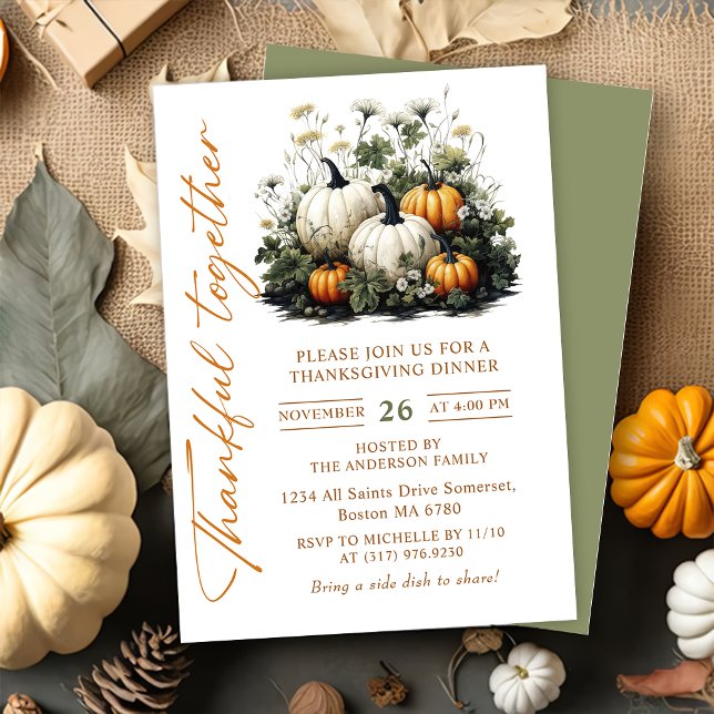 Rustic Pumpkin Thanksgiving Invitation (Creator Uploaded)