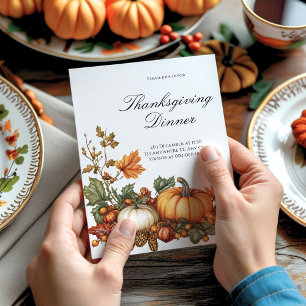 Rustic pumpkin Thanksgiving Party  Invitation