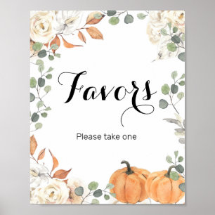 Rustic pumpkin Watercolor Favour Sign