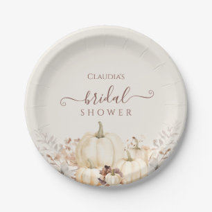Rustic Pumpkins and Flowers Fall Bridal Shower  Paper Plate
