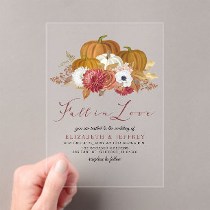 Rustic Pumpkins Autumn Fall Wedding Invitation