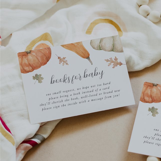 Rustic Pumpkins Fall Baby Shower Book Request Enclosure Card (Creator Uploaded)