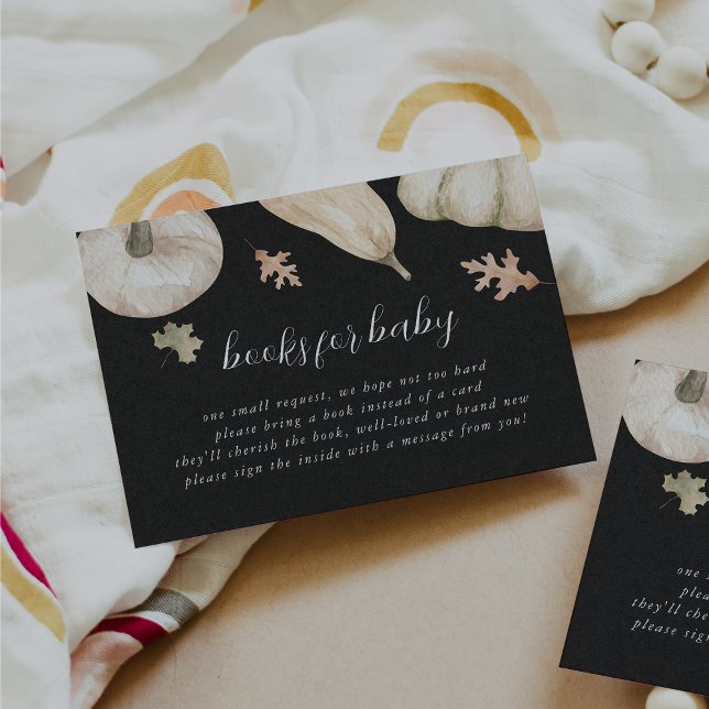 Rustic Pumpkins Fall Baby Shower Book Request Enclosure Card (Creator Uploaded)
