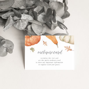Rustic Pumpkins Fall Baby Shower Enclosure Card