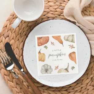 Rustic Pumpkins Fall Baby Shower Napkin