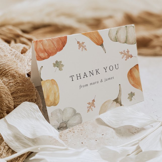 Rustic Pumpkins Fall Baby Shower Thank You Card (Creator Uploaded)