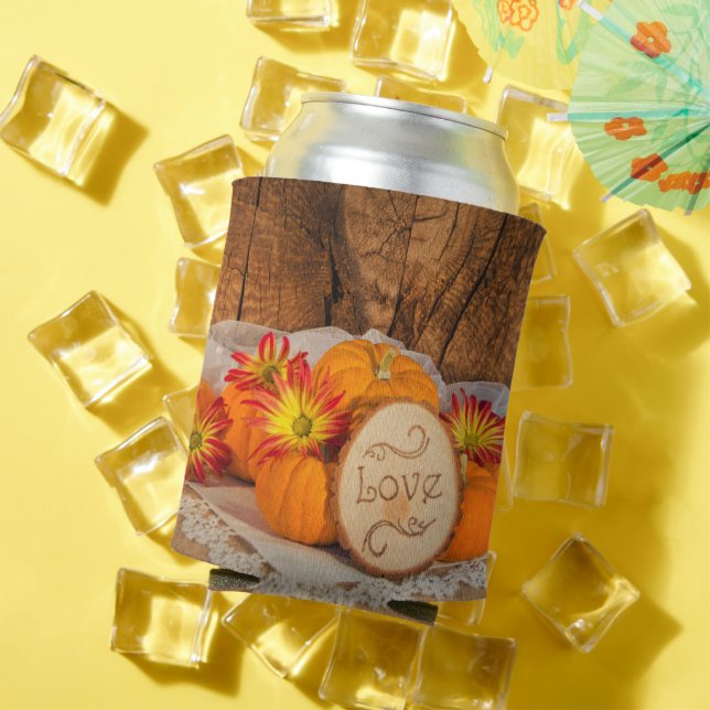 Rustic Pumpkins Fall Barn Wedding Favour Can Cooler (In Situ Summer)