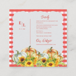 Rustic Pumpkins Floral Fall Wedding Details Info Enclosure Card