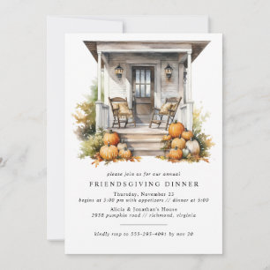 Rustic Pumpkins   Modern Cosy Fall Friendsgiving Invitation