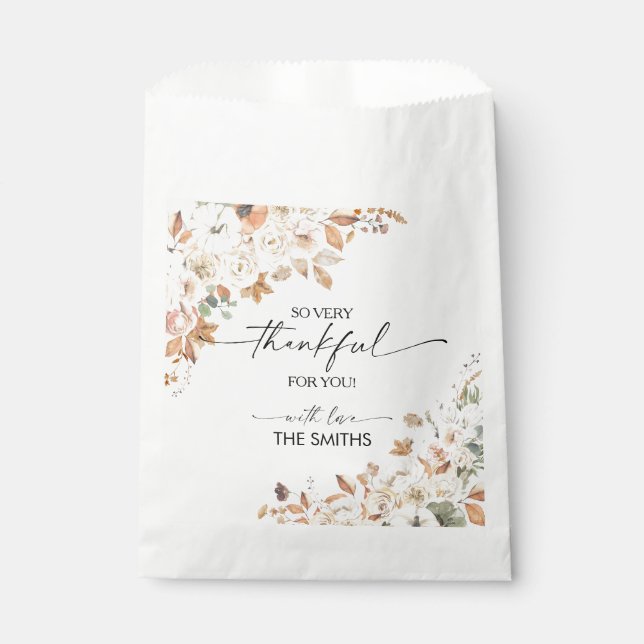 Rustic Pumpkins Thanksgiving Dinner Favour Bags (Front)