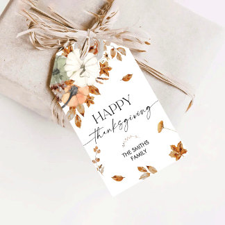 Rustic Pumpkins Thanksgiving Dinner Gift Tag