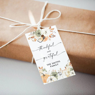 Rustic Pumpkins Thanksgiving Dinner Gift Tag