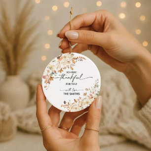 Rustic Pumpkins Thanksgiving Dinner Ornament 