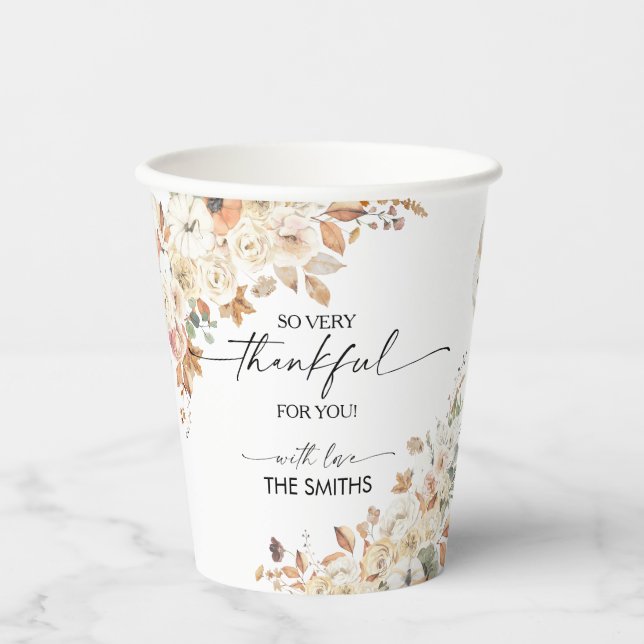 Rustic Pumpkins Thanksgiving Dinner Paper cup (Front)