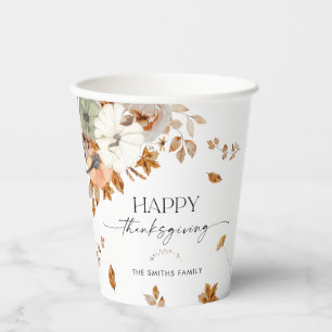 Rustic Pumpkins Thanksgiving Dinner Paper cup