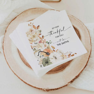 Rustic Pumpkins Thanksgiving Dinner Paper Napkin