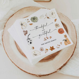 Rustic Pumpkins Thanksgiving Dinner Paper Napkin