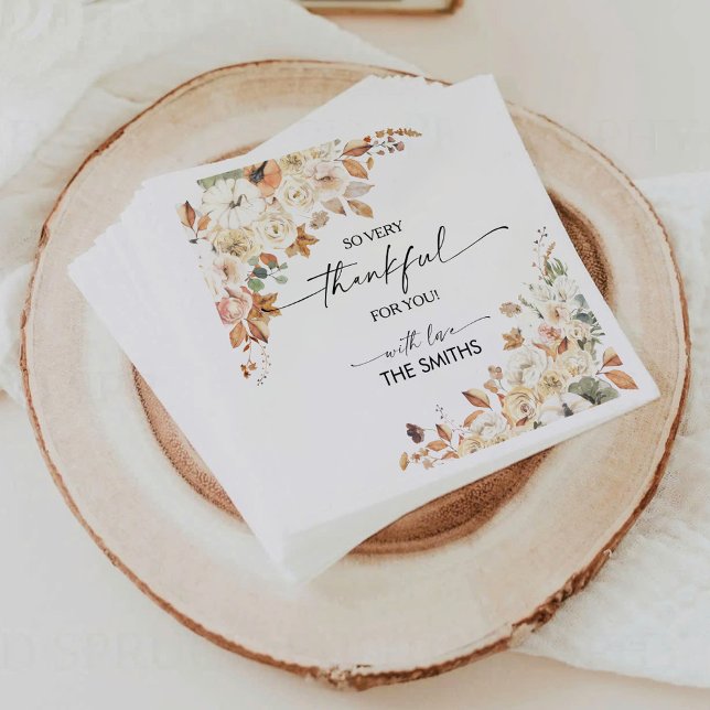 Rustic Pumpkins Thanksgiving Dinner Paper Napkin (Creator Uploaded)