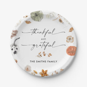 Rustic Pumpkins Thanksgiving Dinner Paper Plate