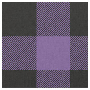 Rustic Purple and Black Buffalo Plaid Fabric